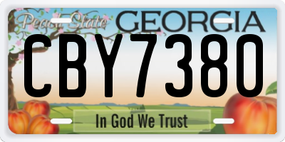 GA license plate CBY7380