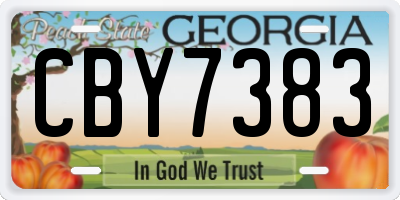 GA license plate CBY7383
