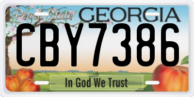 GA license plate CBY7386