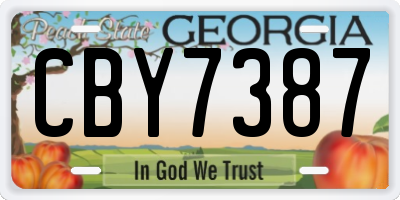 GA license plate CBY7387