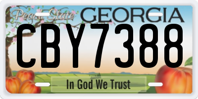 GA license plate CBY7388