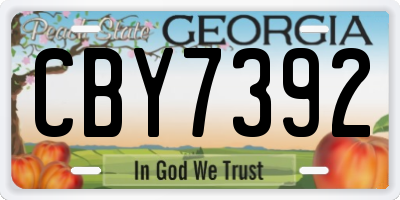 GA license plate CBY7392