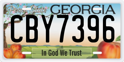 GA license plate CBY7396