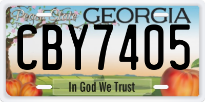 GA license plate CBY7405