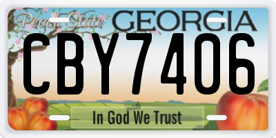 GA license plate CBY7406