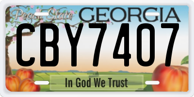 GA license plate CBY7407