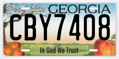 GA license plate CBY7408