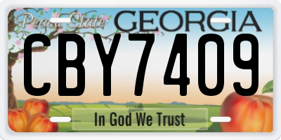 GA license plate CBY7409
