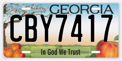 GA license plate CBY7417