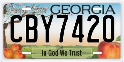 GA license plate CBY7420