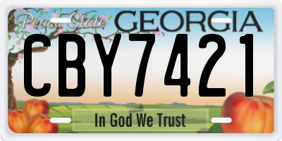 GA license plate CBY7421