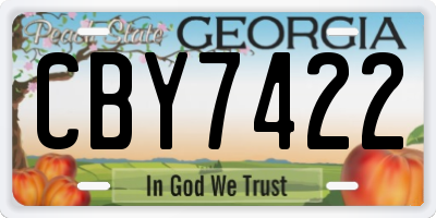 GA license plate CBY7422