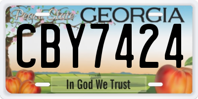 GA license plate CBY7424