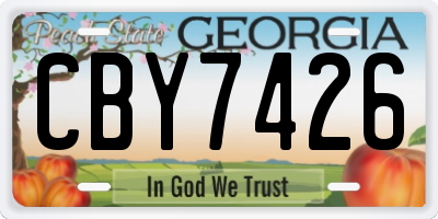 GA license plate CBY7426