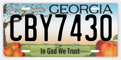 GA license plate CBY7430