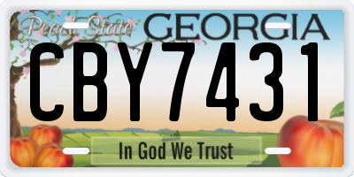 GA license plate CBY7431