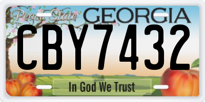 GA license plate CBY7432