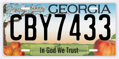 GA license plate CBY7433
