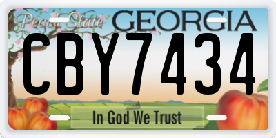 GA license plate CBY7434