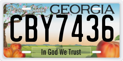 GA license plate CBY7436