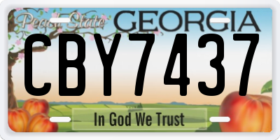 GA license plate CBY7437