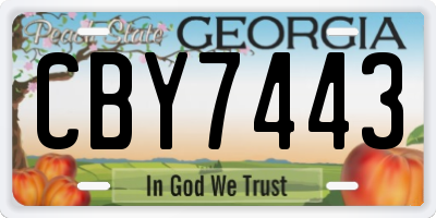 GA license plate CBY7443