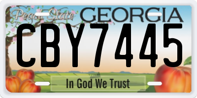 GA license plate CBY7445