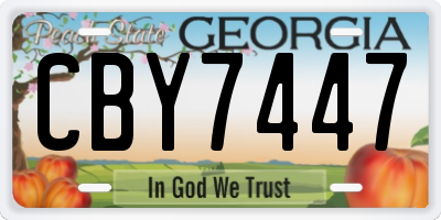 GA license plate CBY7447