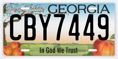 GA license plate CBY7449