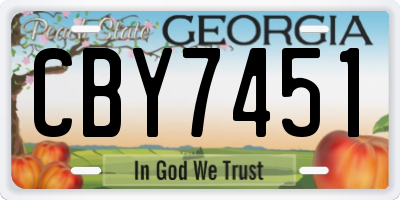 GA license plate CBY7451