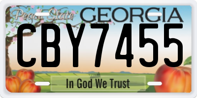 GA license plate CBY7455
