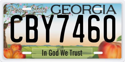GA license plate CBY7460