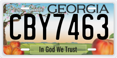 GA license plate CBY7463