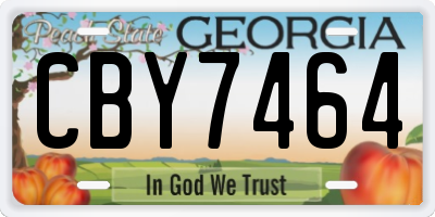 GA license plate CBY7464
