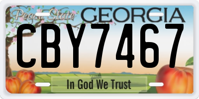 GA license plate CBY7467