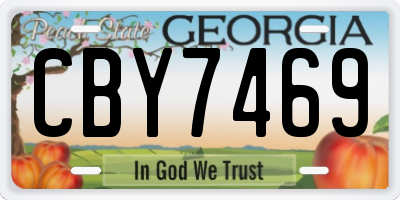 GA license plate CBY7469