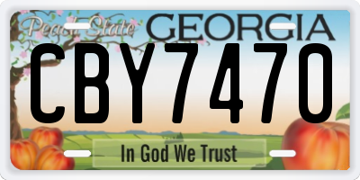 GA license plate CBY7470
