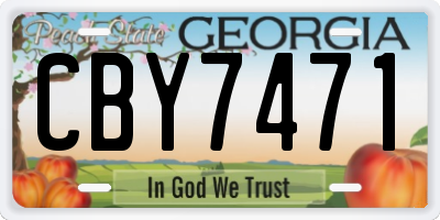 GA license plate CBY7471