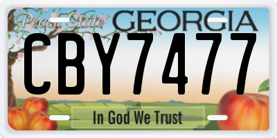 GA license plate CBY7477
