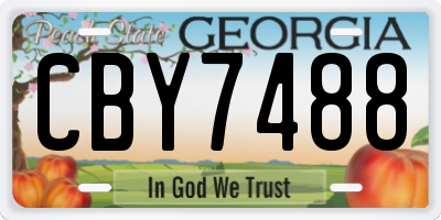 GA license plate CBY7488