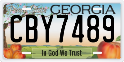 GA license plate CBY7489