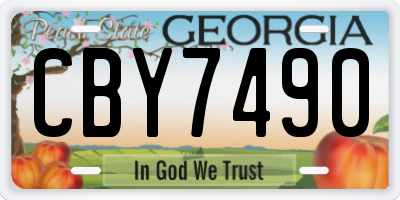 GA license plate CBY7490