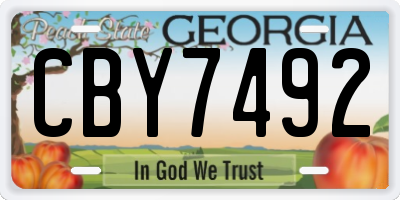 GA license plate CBY7492