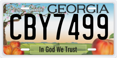 GA license plate CBY7499