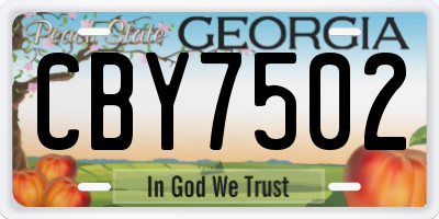 GA license plate CBY7502