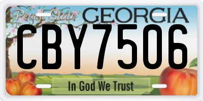 GA license plate CBY7506