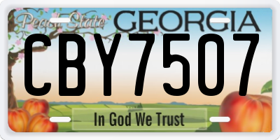 GA license plate CBY7507