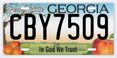 GA license plate CBY7509