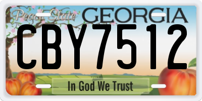 GA license plate CBY7512