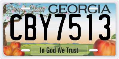 GA license plate CBY7513
